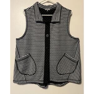 Habitat Vest Women's XL Button Front Art To Wear Lagenlook Artsy Pockets